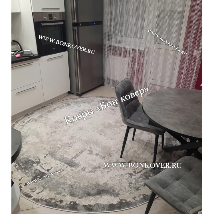 Ковер в гостиную дизайн 08 Серый Круг